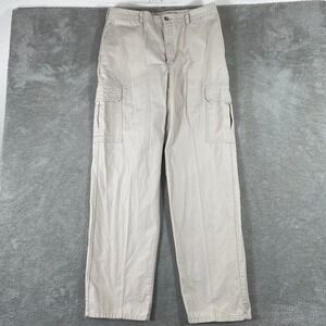Dickies Cargo Pants Mens 34x34 Beige Ripstop Cotton Outdoor Hiking Utility